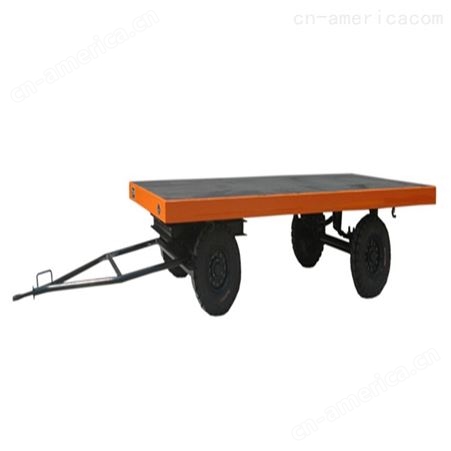 拖拉机拖平板拖车 实心轮胎平板拖车 带雨棚带围栏按需定制