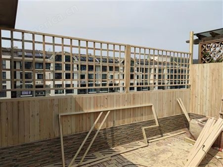 别墅阳台护栏 景区防腐木围栏 庭院花园实木栅栏