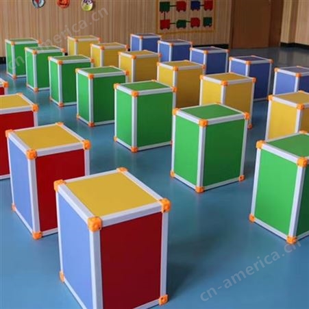 中小学教室多功能六面体音乐凳 彩色组合舞台凳子 积木台阶合唱凳