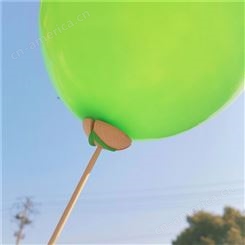 三孔竹签一次性尖头圆形球托欧洲禁塑可降解批发ECO木质竹气球托