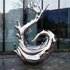 大型不锈钢景观雕塑厂家定制室外抽象金属广场公园镜面门头景观