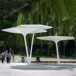大型不锈钢伞形廊架雕塑户外异形钢金属结构城市广场园林景观定制