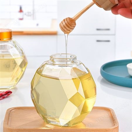 现货家用蜂蜜玻璃分装瓶 透明储物罐头 辣酱果酱食品密封空瓶