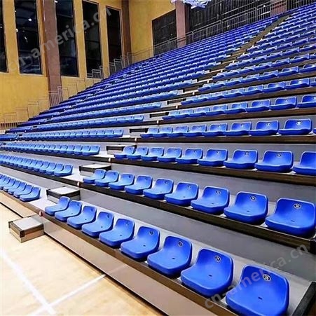 华丽体育篮球馆电动伸缩看台座椅礼堂室内观众低靠背活动看台座椅固定