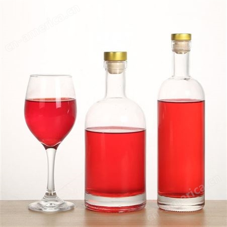 加厚透明果酒瓶 密封经典伏加特小酒瓶 红酒瓶 蒙砂玻璃洋酒瓶